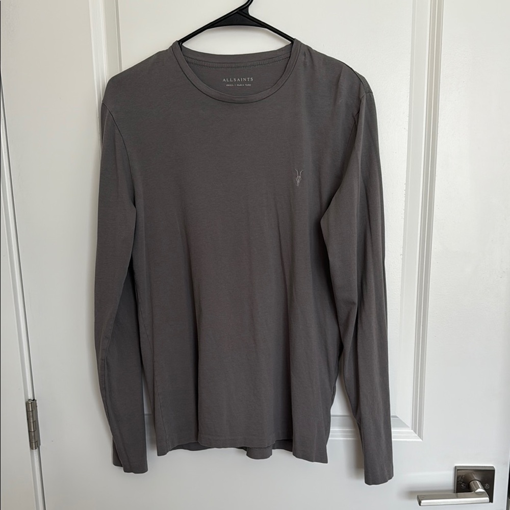 All Saints Gray Long Sleeve Tee